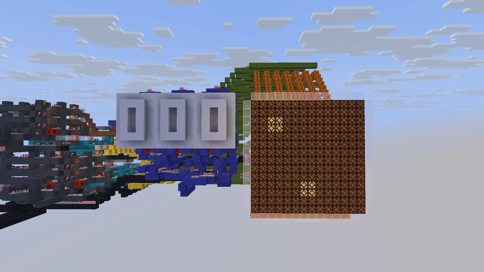 Minecraft build demonstrating a Think in Blocks technology project