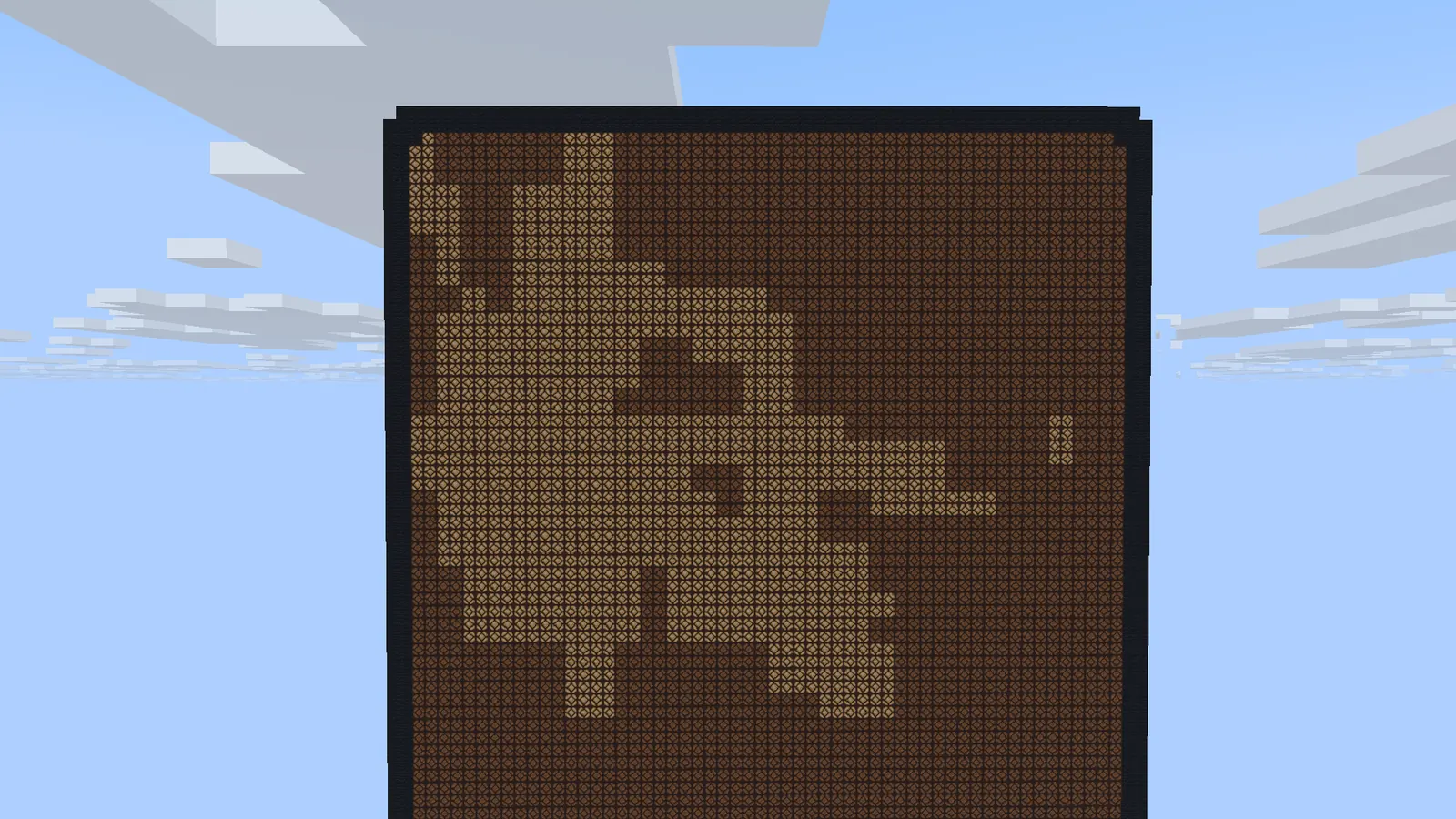 Wide view of a technology build in the Minecraft project world